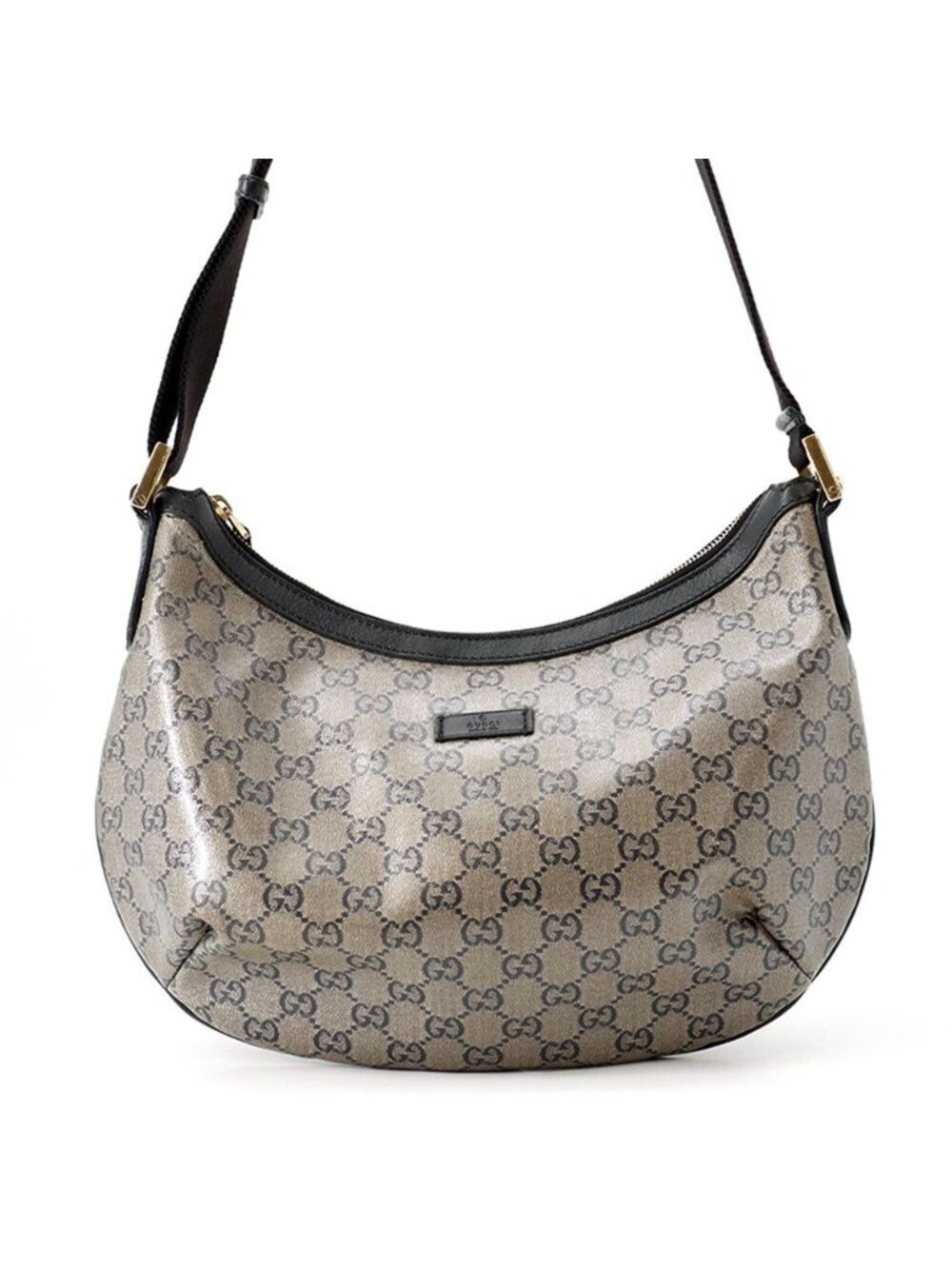 Gucci Shoulder Bag GG Crystal Leather Black